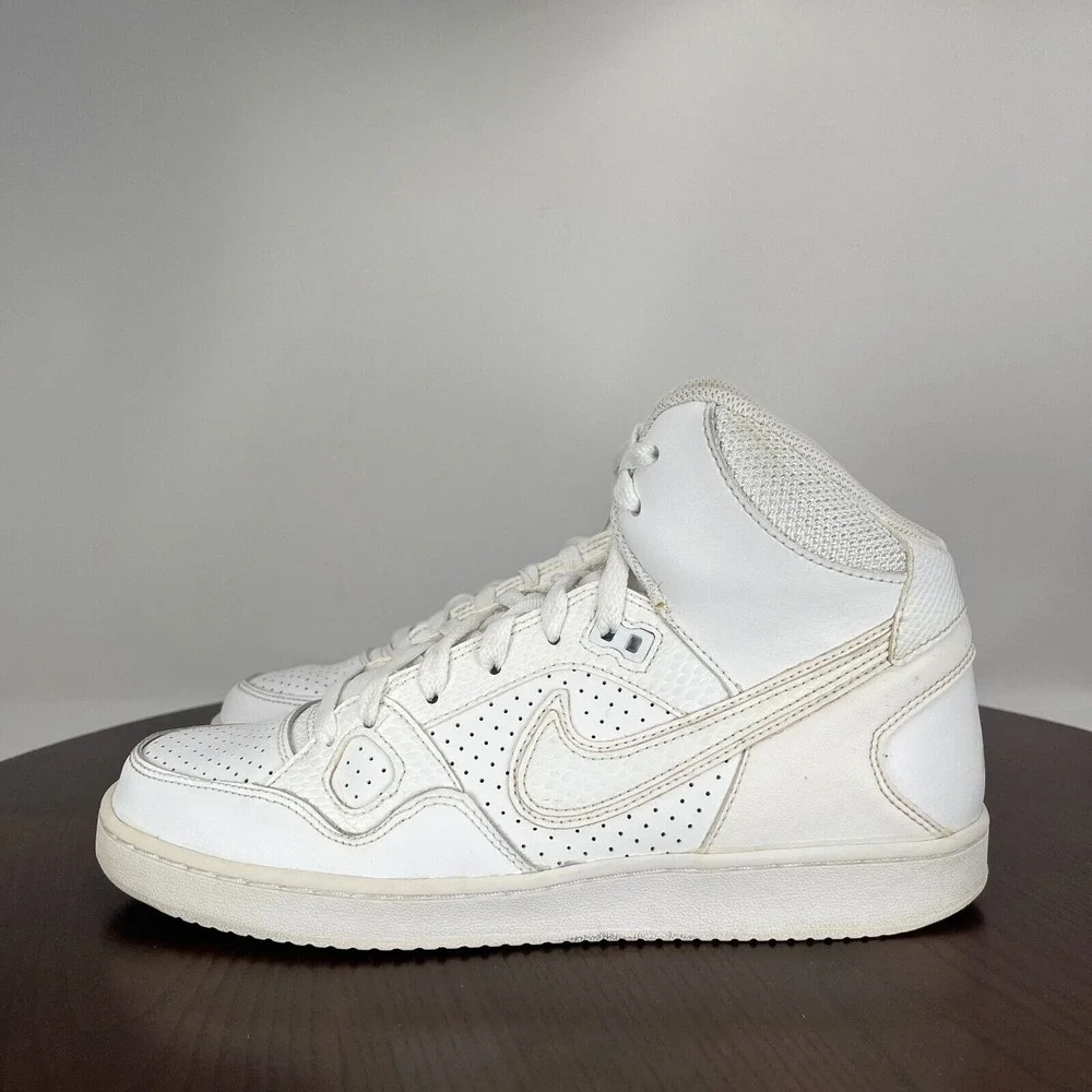 Nike Son of Force Mid Shoes‎ Women's 9 Triple White Athletic Sneakers 616303-115
